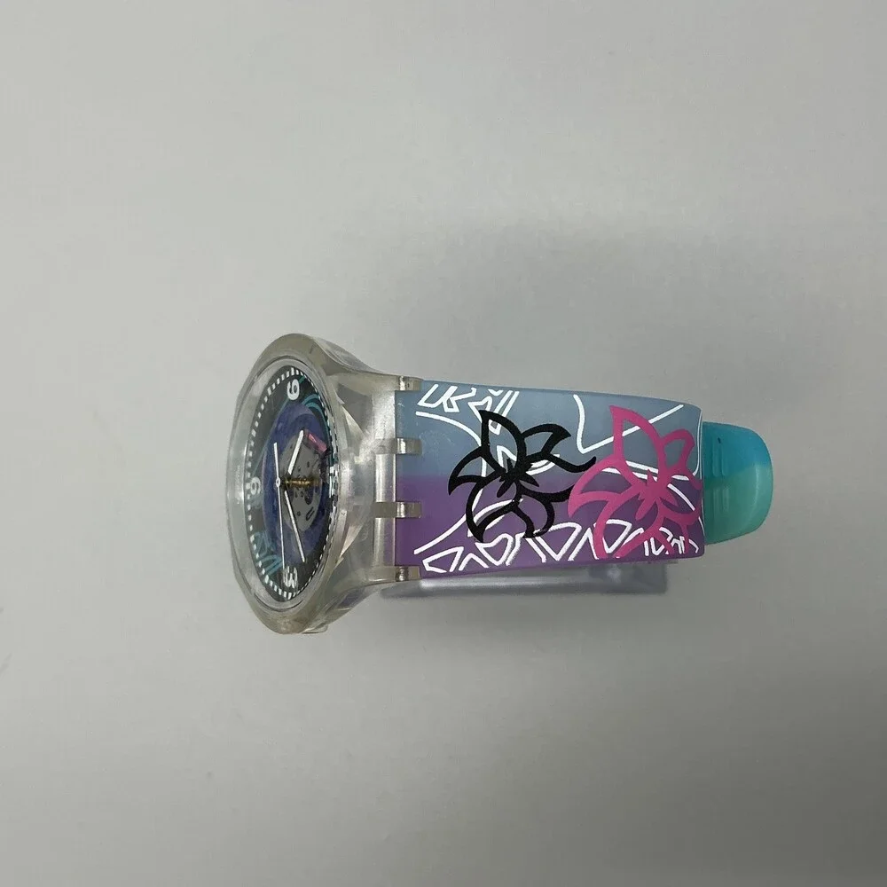 Swatch Sunray Glam SUOZ148 Womens Watch 37mm Black Blue Multicolor New Battery